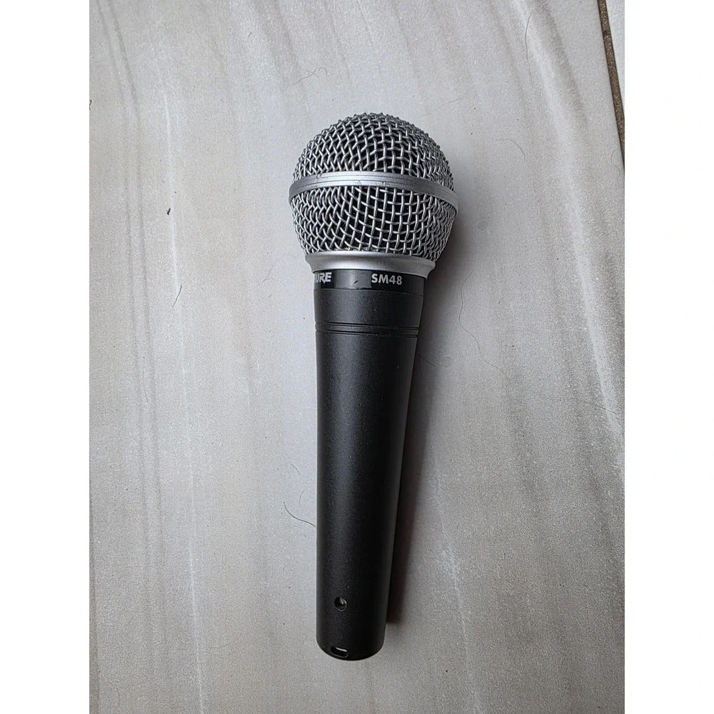 Shure SM48 Dynamic Vocal Microphone Lo-Z Cardioid Handheld Mic Black Silver W2